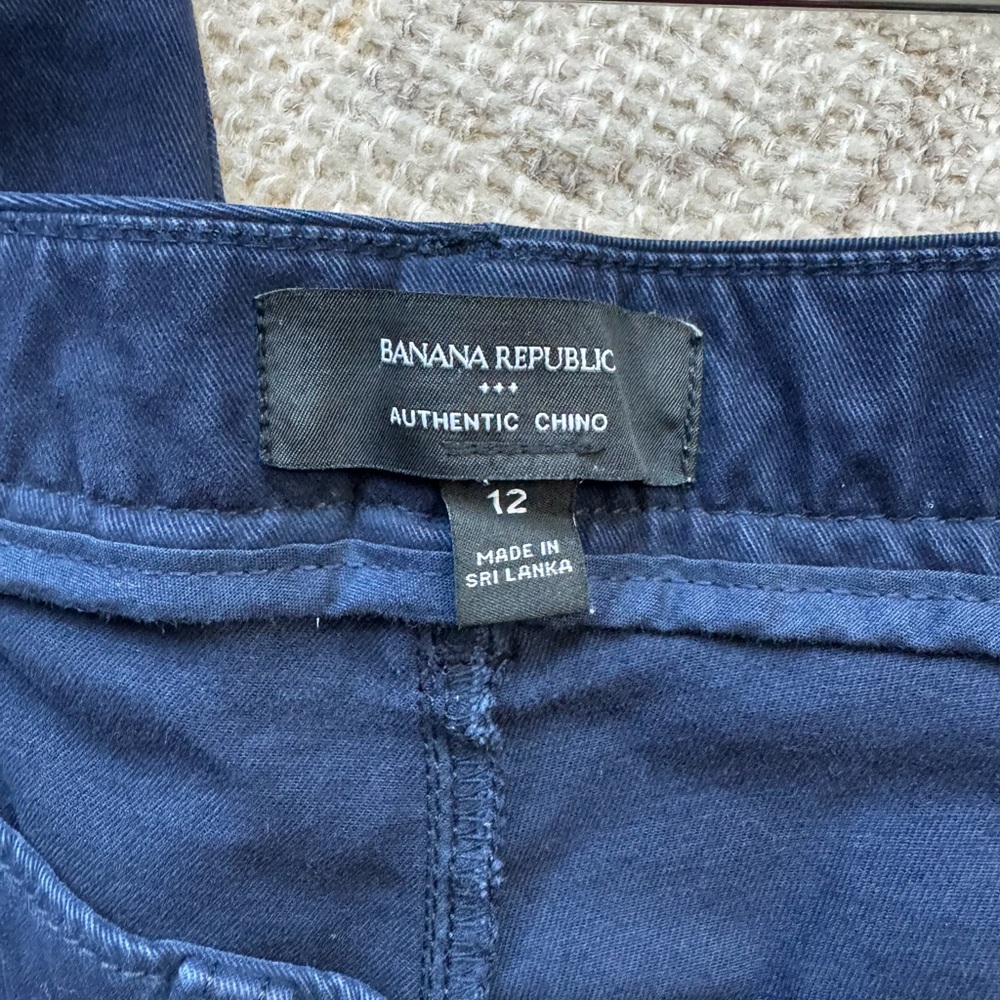 Banana Republic Authentic Chino Barrel Pant in NAVY Size 12 - Picture 8 of 8